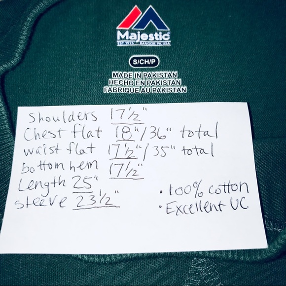 MAJESTIC NFL Green Bay Packer game day cotton long sleeve shirt green S - Picture 7 of 9